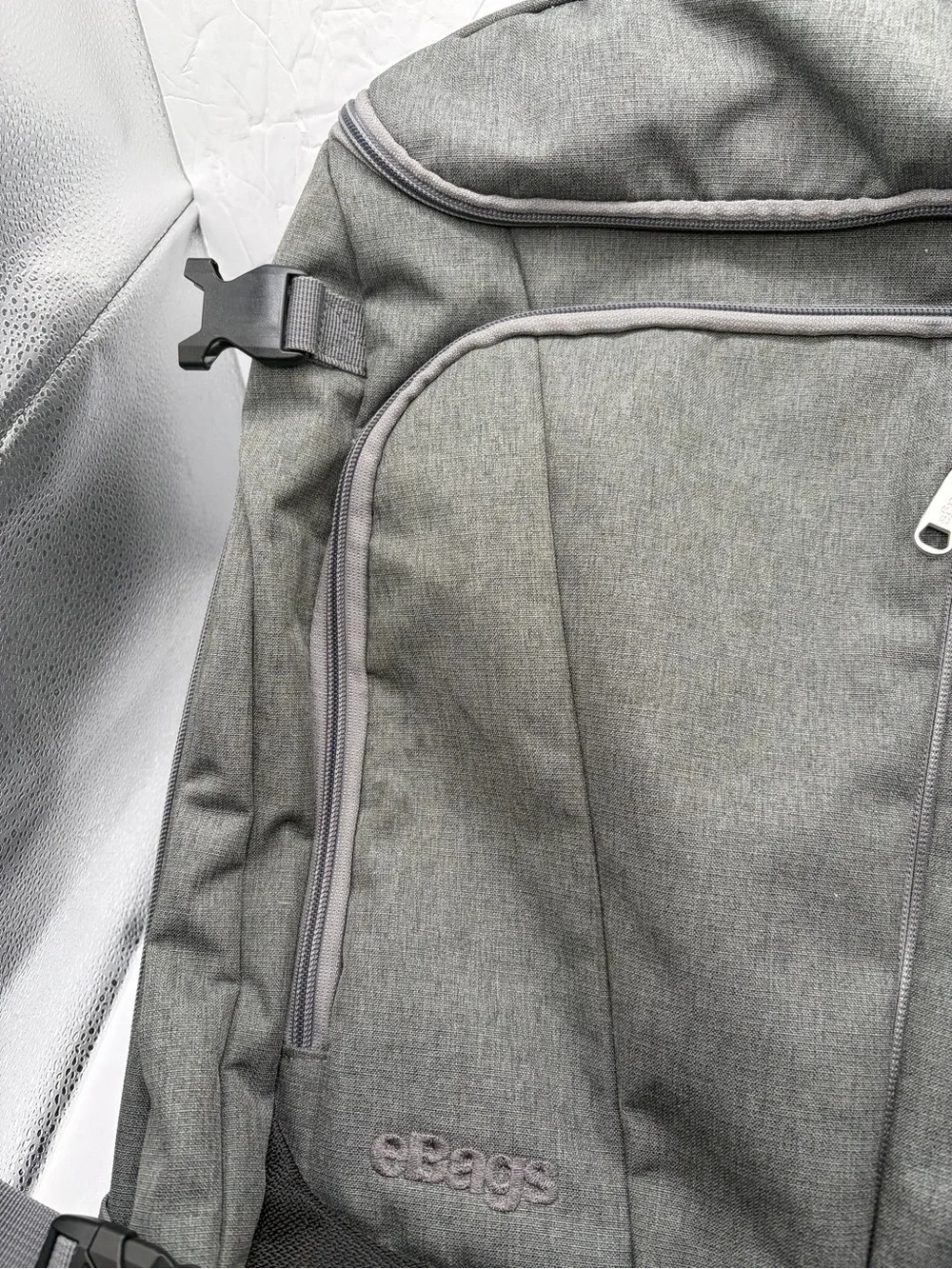 EBags Mother Lode Gray Expandable Convertible Backpack Multi Pocket Orange Lin